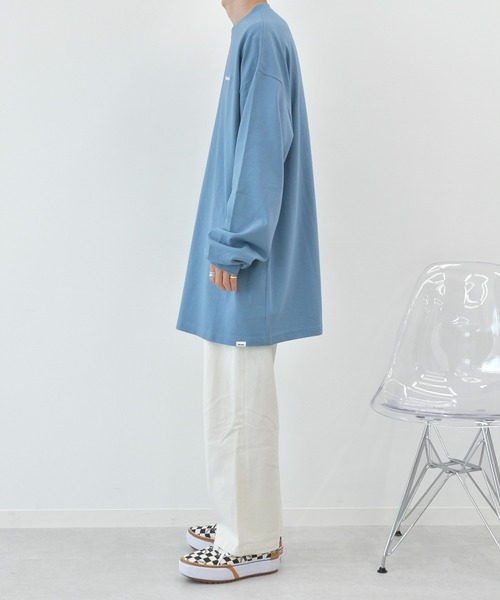 Perushu（ペルーシュ）の「ロゴ刺繍ビッグロンT（Tシャツ/カットソー・メンズ・パープル/グリーン/ライトグレー/ライトブルー/ホワイト・LARGE/SMALL/MEDIUM）」の20枚目の写真