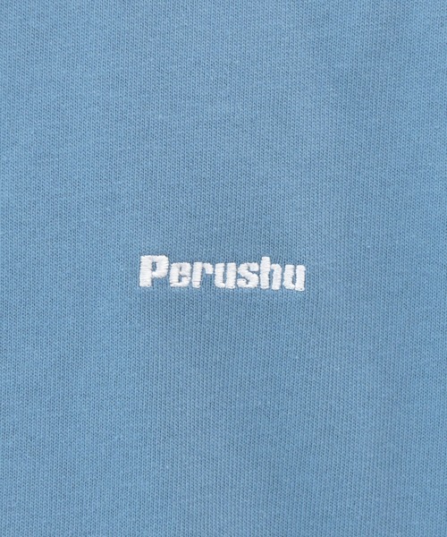 Perushu（ペルーシュ）の「ロゴ刺繍ビッグロンT（Tシャツ/カットソー・メンズ・パープル/グリーン/ライトグレー/ライトブルー/ホワイト・LARGE/SMALL/MEDIUM）」の21枚目の写真