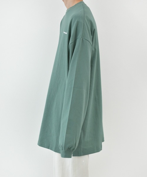 Perushu（ペルーシュ）の「ロゴ刺繍ビッグロンT（Tシャツ/カットソー・メンズ・パープル/グリーン/ライトグレー/ライトブルー/ホワイト・LARGE/SMALL/MEDIUM）」の10枚目の写真