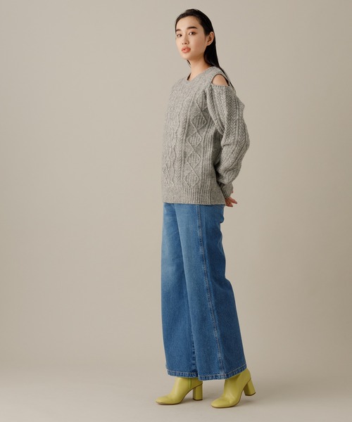 ADAM ET ROPE'(アダムエロペ)の「【VIOLETTE ROOM】別注PULLOVER(ニット/セーター・レディース・グレー/オフホワイト・FREE)」の4枚目の写真