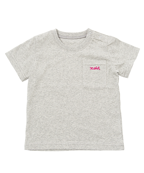 X-girl Stages（エックスガールステージス）の「POCKET S/S TEE(12M～3T)（Tシャツ/カットソー・キッズ・ホワイト/ブラック/アッシュ/ネイビー/レッド・2T/3T/12M）」の4枚目の写真
