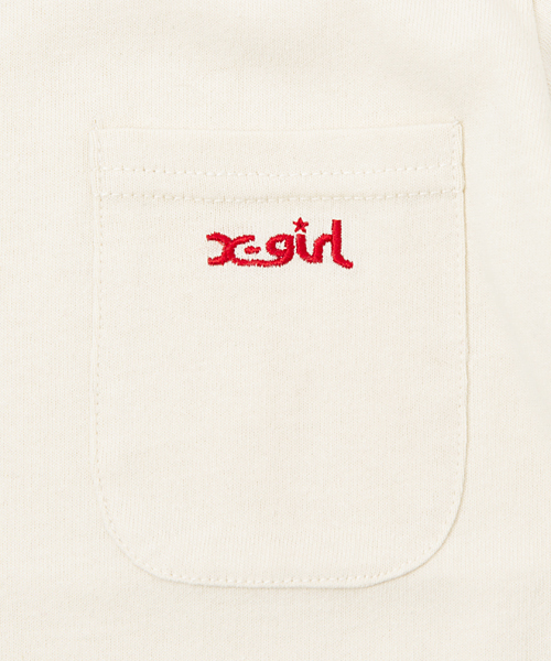 X-girl Stages（エックスガールステージス）の「POCKET S/S TEE(12M～3T)（Tシャツ/カットソー・キッズ・ホワイト/ブラック/アッシュ/ネイビー/レッド・2T/3T/12M）」の9枚目の写真