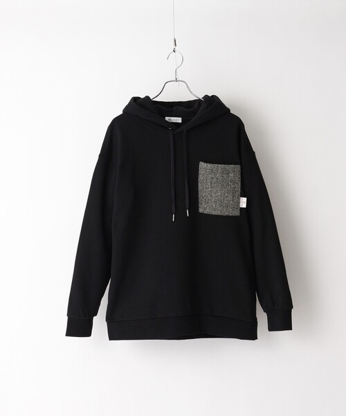 Web限定 ポケットパーカー Harris Harris ハリスツイード生地使用 ポケットパーカー Tweed パーカー Harris Harris Tweed ハリスツイード のファッション