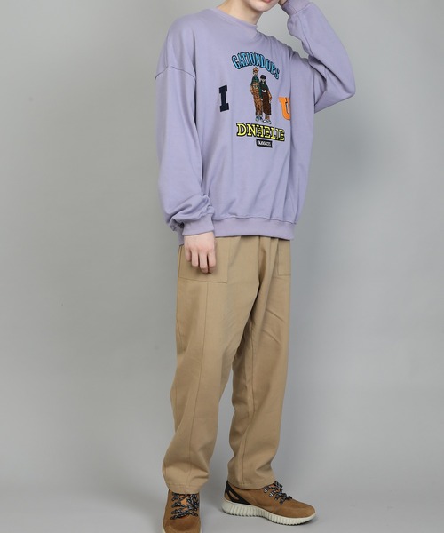 HOOK（フック）の「【HOOK】カップル刺繍トレーナー（スウェット・メンズ・ネイビー/グレー/ライトブルー/カーキ/パープル/ピンク/ベージュ・M/L/XL）」の20枚目の写真