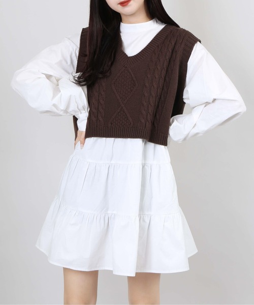 WC（ダブル シー）の「WC/リボンティアードワンピース（ワンピース・レディース・ホワイト/ブラック/その他1・FREE）」の7枚目の写真