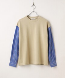 tk.TAKEO KIKUCHI | シャツスリーブドッキングミラノリブカットソー(Tシャツ/カットソー)