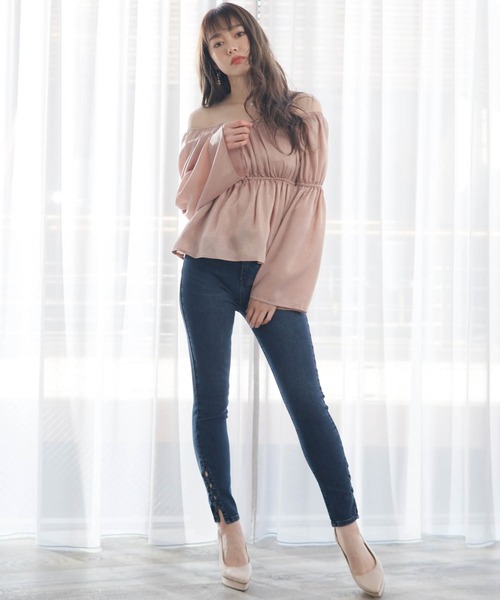 LIPSERVICE（リップサービス）の「サイドクロススキニ-denimパンツ（デニムパンツ・レディース・インディゴブルー/ブラック/ブルー系その他・S/M/XS）」の8枚目の写真