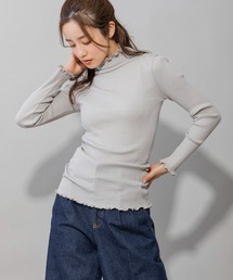 コットンリブタートルネックプルオーバー