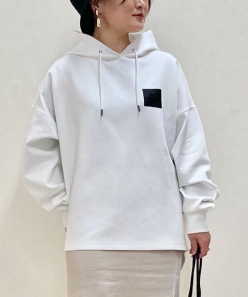 CAMP7（キャンプセブン）の「【CAMP7】エンボスＴパーカー（Tシャツ/カットソー・レディース・ホワイト/イエロー/ダークグレー・M/L）」の2枚目の写真