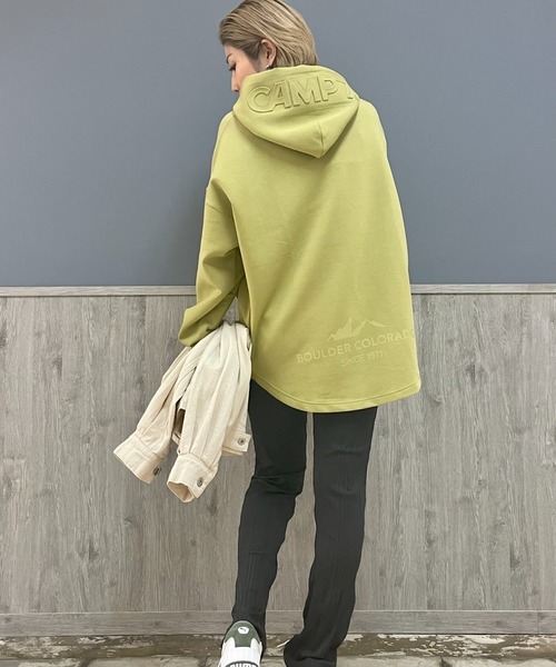 CAMP7（キャンプセブン）の「【CAMP7】エンボスＴパーカー（Tシャツ/カットソー・レディース・ホワイト/イエロー/ダークグレー・M/L）」の21枚目の写真