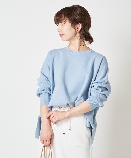 COLLAGE GALLARDAGALANTE（コラージュガリャルダガランテ）の「オーバーシルエットミラノリブスプリングニット（ニット/セーター・レディース・ホワイト/ブルー/ベージュ・FREE）」の3枚目の写真
