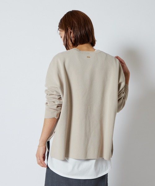COLLAGE GALLARDAGALANTE（コラージュガリャルダガランテ）の「オーバーシルエットミラノリブスプリングニット（ニット/セーター・レディース・ホワイト/ブルー/ベージュ・FREE）」の19枚目の写真
