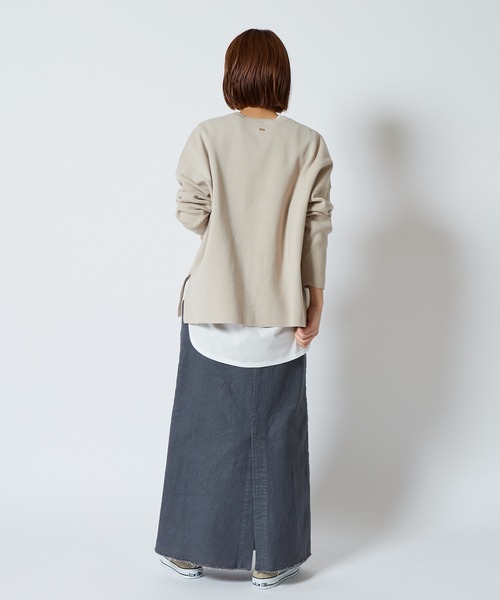 COLLAGE GALLARDAGALANTE（コラージュガリャルダガランテ）の「オーバーシルエットミラノリブスプリングニット（ニット/セーター・レディース・ホワイト/ブルー/ベージュ・FREE）」の15枚目の写真