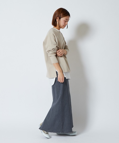 COLLAGE GALLARDAGALANTE（コラージュガリャルダガランテ）の「オーバーシルエットミラノリブスプリングニット（ニット/セーター・レディース・ホワイト/ブルー/ベージュ・FREE）」の20枚目の写真