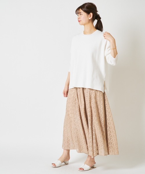 COLLAGE GALLARDAGALANTE（コラージュガリャルダガランテ）の「オーバーシルエットミラノリブスプリングニット（ニット/セーター・レディース・ホワイト/ブルー/ベージュ・FREE）」の21枚目の写真