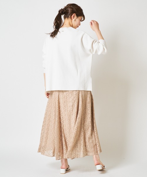 COLLAGE GALLARDAGALANTE（コラージュガリャルダガランテ）の「オーバーシルエットミラノリブスプリングニット（ニット/セーター・レディース・ホワイト/ブルー/ベージュ・FREE）」の6枚目の写真
