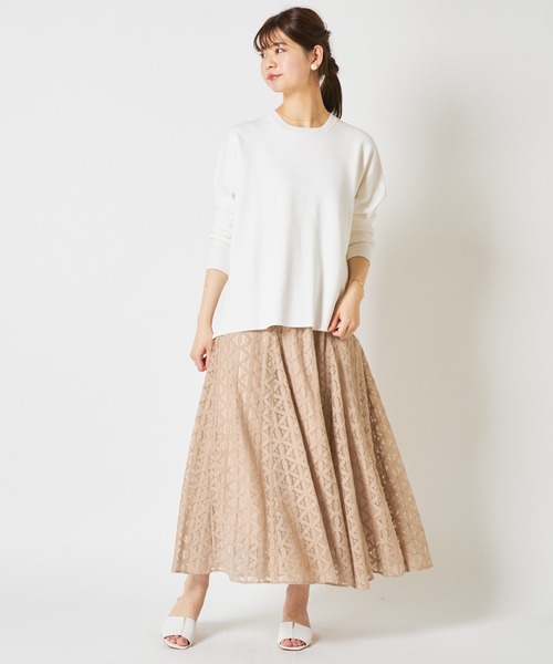 COLLAGE GALLARDAGALANTE（コラージュガリャルダガランテ）の「オーバーシルエットミラノリブスプリングニット（ニット/セーター・レディース・ホワイト/ブルー/ベージュ・FREE）」の11枚目の写真