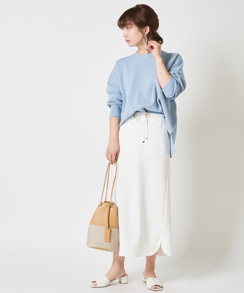 COLLAGE GALLARDAGALANTE（コラージュガリャルダガランテ）の「オーバーシルエットミラノリブスプリングニット（ニット/セーター・レディース・ホワイト/ブルー/ベージュ・FREE）」の18枚目の写真