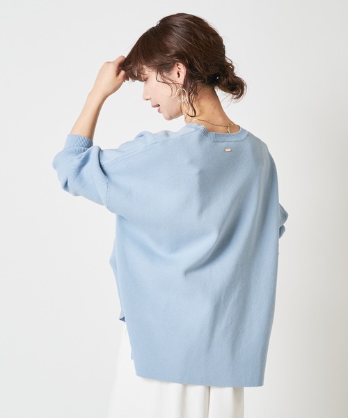 COLLAGE GALLARDAGALANTE（コラージュガリャルダガランテ）の「オーバーシルエットミラノリブスプリングニット（ニット/セーター・レディース・ホワイト/ブルー/ベージュ・FREE）」の17枚目の写真