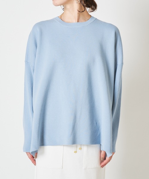 COLLAGE GALLARDAGALANTE（コラージュガリャルダガランテ）の「オーバーシルエットミラノリブスプリングニット（ニット/セーター・レディース・ホワイト/ブルー/ベージュ・FREE）」の22枚目の写真