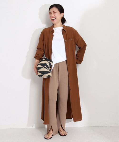 VERMEIL par iena(ヴェルメイユパーイエナ)の「CO/PL ミラノリブパンツ◆(その他パンツ・レディース・ブラック/グレー系その他/キャメル・38/36)」の17枚目の写真