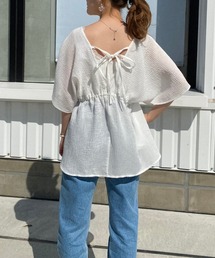 Heather | 【こなれ】ＢＡＣＫデザインブラウス（半袖）　942903(シャツ/ブラウス)