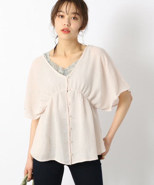 Heather（ヘザー）の「【こなれ】ＢＡＣＫデザインブラウス（半袖）　942903（シャツ/ブラウス・レディース・ホワイト/グリーン/アイボリー・FREE）」の6枚目の写真