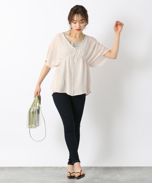 Heather（ヘザー）の「【こなれ】ＢＡＣＫデザインブラウス（半袖）　942903（シャツ/ブラウス・レディース・ホワイト/グリーン/アイボリー・FREE）」の7枚目の写真