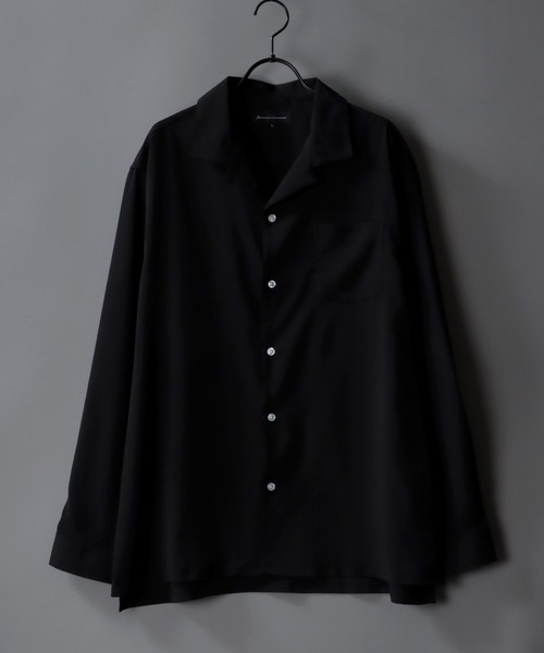 SITRY（シトリー）の「Drape Open Collar Shirt/ドレープ オープンカラー トロミシャツ（シャツ/ブラウス・メンズ・モカ/ブラック系その他2/ワイン/ベージュ/ホワイト/ブラック系その他/ライトブルー/ベージュ系その他/ホワイト系その他2/ライトグリーン/ブラック/ブルー系その他/ターコイズブルー/チャコール/ホワイト系その他/グレー系その他/ベージュ系その他2/ブルー系その他2/ブルー系その他3/グリーン系その他/ブルーグレー/ベージュ系その他3/ブラック系その他3/ブラック系その他4/ブルー系その他4/ホワイト系その他3/ダークグリーン/ライトグレー・LL/M/L）」の6枚目の写真