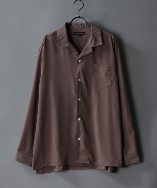 SITRY（シトリー）の「Drape Open Collar Shirt/ドレープ オープンカラー トロミシャツ（シャツ/ブラウス・メンズ・モカ/ブラック系その他2/ワイン/ベージュ/ホワイト/ブラック系その他/ライトブルー/ベージュ系その他/ホワイト系その他2/ライトグリーン/ブラック/ブルー系その他/ターコイズブルー/チャコール/ホワイト系その他/グレー系その他/ベージュ系その他2/ブルー系その他2/ブルー系その他3/グリーン系その他/ブルーグレー/ベージュ系その他3/ブラック系その他3/ブラック系その他4/ブルー系その他4/ホワイト系その他3/ダークグリーン/ライトグレー・LL/M/L）」の15枚目の写真
