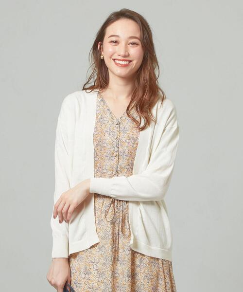 closet story（クローゼットストーリー）の「＜closet story＞□テンジク キナガシMDL カーディガン -手洗い可能-（カーディガン/ボレロ・レディース・ホワイト/ライトグレー/ダークグレー・FREE）」の2枚目の写真