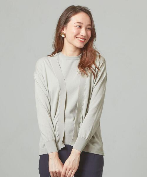 closet story（クローゼットストーリー）の「＜closet story＞□テンジク キナガシMDL カーディガン -手洗い可能-（カーディガン/ボレロ・レディース・ホワイト/ライトグレー/ダークグレー・FREE）」の3枚目の写真