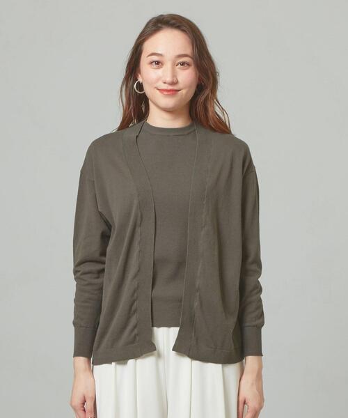 closet story（クローゼットストーリー）の「＜closet story＞□テンジク キナガシMDL カーディガン -手洗い可能-（カーディガン/ボレロ・レディース・ホワイト/ライトグレー/ダークグレー・FREE）」の7枚目の写真