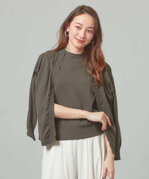 closet story（クローゼットストーリー）の「＜closet story＞□テンジク キナガシMDL カーディガン -手洗い可能-（カーディガン/ボレロ・レディース・ホワイト/ライトグレー/ダークグレー・FREE）」の13枚目の写真