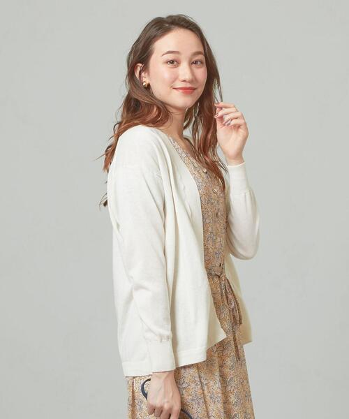 closet story（クローゼットストーリー）の「＜closet story＞□テンジク キナガシMDL カーディガン -手洗い可能-（カーディガン/ボレロ・レディース・ホワイト/ライトグレー/ダークグレー・FREE）」の10枚目の写真