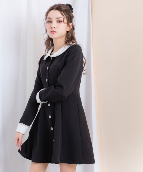 Dari meya 木馬とローズのブラックワンピース Dari meya 木馬とローズのブラックワンピース