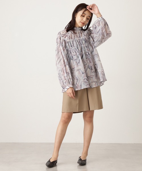 N.(N. Natural Beauty Basic)(エヌエヌナチュラルビューティーベーシック)の「◆タブ付ハーフパンツ(その他パンツ・レディース・ブラック/ベージュ・MEDIUM)」の1枚目の写真