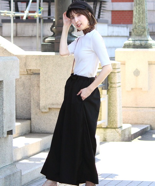 PourVous(プールヴー)の「2wayリボンワイドパンツ(チノパンツ・レディース・ブラック/テラコッタ/ベージュ・M/L)」の15枚目の写真