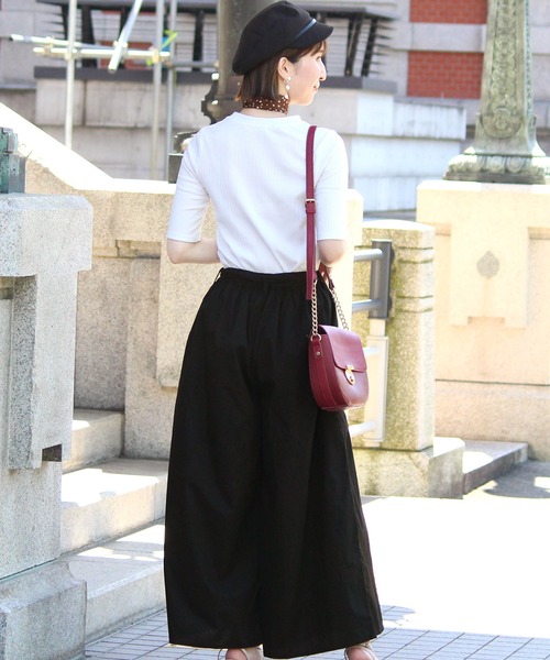 PourVous(プールヴー)の「2wayリボンワイドパンツ(チノパンツ・レディース・ブラック/テラコッタ/ベージュ・M/L)」の12枚目の写真