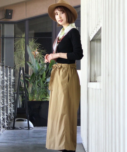 PourVous(プールヴー)の「2wayリボンワイドパンツ(チノパンツ・レディース・ブラック/テラコッタ/ベージュ・M/L)」の7枚目の写真