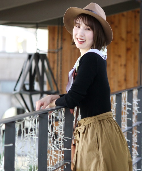 PourVous(プールヴー)の「2wayリボンワイドパンツ(チノパンツ・レディース・ブラック/テラコッタ/ベージュ・M/L)」の5枚目の写真