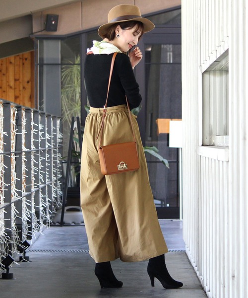 PourVous(プールヴー)の「2wayリボンワイドパンツ(チノパンツ・レディース・ブラック/テラコッタ/ベージュ・M/L)」の16枚目の写真