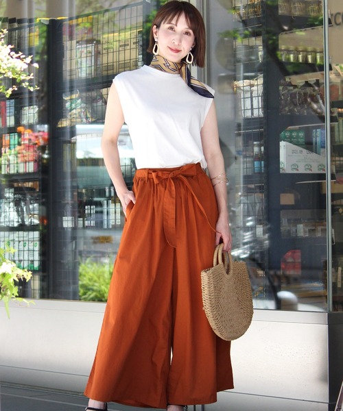 PourVous(プールヴー)の「2wayリボンワイドパンツ(チノパンツ・レディース・ブラック/テラコッタ/ベージュ・M/L)」の13枚目の写真