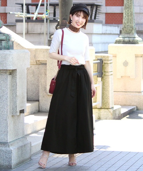 PourVous(プールヴー)の「2wayリボンワイドパンツ(チノパンツ・レディース・ブラック/テラコッタ/ベージュ・M/L)」の11枚目の写真