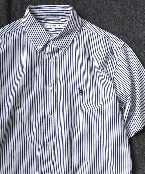 U.S. POLO ASSN.(ユーエスポロアッスン)の「U.S. POLO ASSN.(ユーエスポロアッスン)ワンポイントロゴ 刺繍ボタンダウンシャツ メンズ レディース/半袖シャツ(シャツ/ブラウス・メンズ・ホワイト/ブラック/ベージュ/ネイビー/ホワイト系その他/ブルー系その他/ブルー系その他2・LL/M/L)」の6枚目の写真