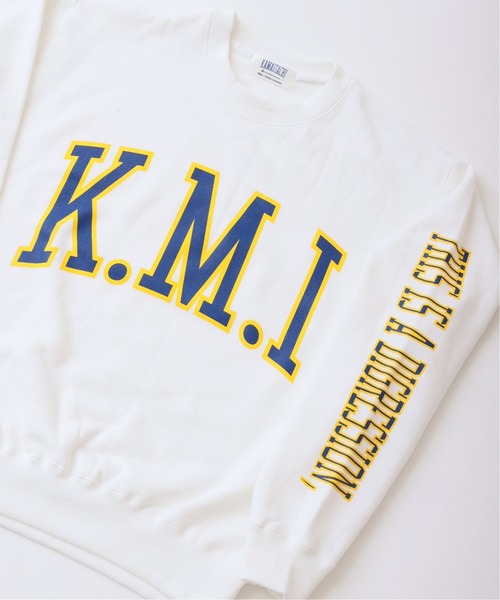 JOURNAL STANDARD（ジャーナルスタンダード）の「【かまいたち×JOURNAL STANDARD】K.M.I ロゴ スウェット/カレッジロゴ（スウェット・メンズ・ホワイト/ネイビー・MEDIUM/LARGE/X-LARGE）」の14枚目の写真