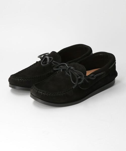 良品 YUKETEN ユケテン スウェードデッキシューズ モカシンシューズ 　US9 27.0cm YUKETEN ⁄ BOAT SHOE w⁄camp sole ⁄ FO Neroユケテン
