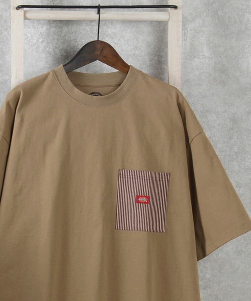 Dickies（ディッキーズ）の「【DICKIES／ディッキーズ】ミニロゴビッグポケット半袖Tシャツ/オーバーサイズ/ユニセックス（Tシャツ/カットソー・メンズ・ブラック/アッシュグレー/ホワイト系その他/ブルー系その他/ブルー/ホワイト/ベージュ系その他/ラベンダー/ブラック系その他/ベージュ・M/L/XL）」の7枚目の写真