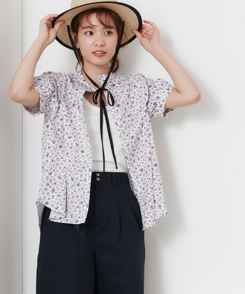 POU DOU DOU(プードゥドゥ)の「スクエアヨークフリルブラウス(シャツ/ブラウス・レディース・ネイビー/オフホワイト/ミント・3)」の22枚目の写真