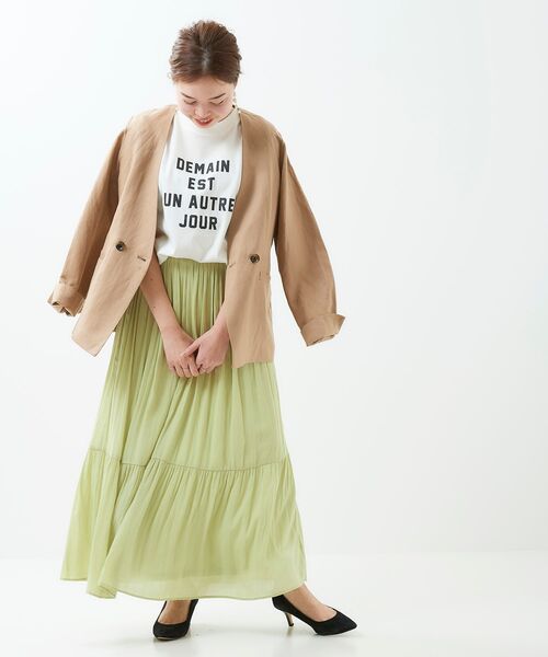 le.coeur blanc(ルクールブラン)の「カッセンヨウリュウギャザースカート(スカート・レディース・ライトグレー/ダークブラウン/ライトグリーン・38/36)」の4枚目の写真